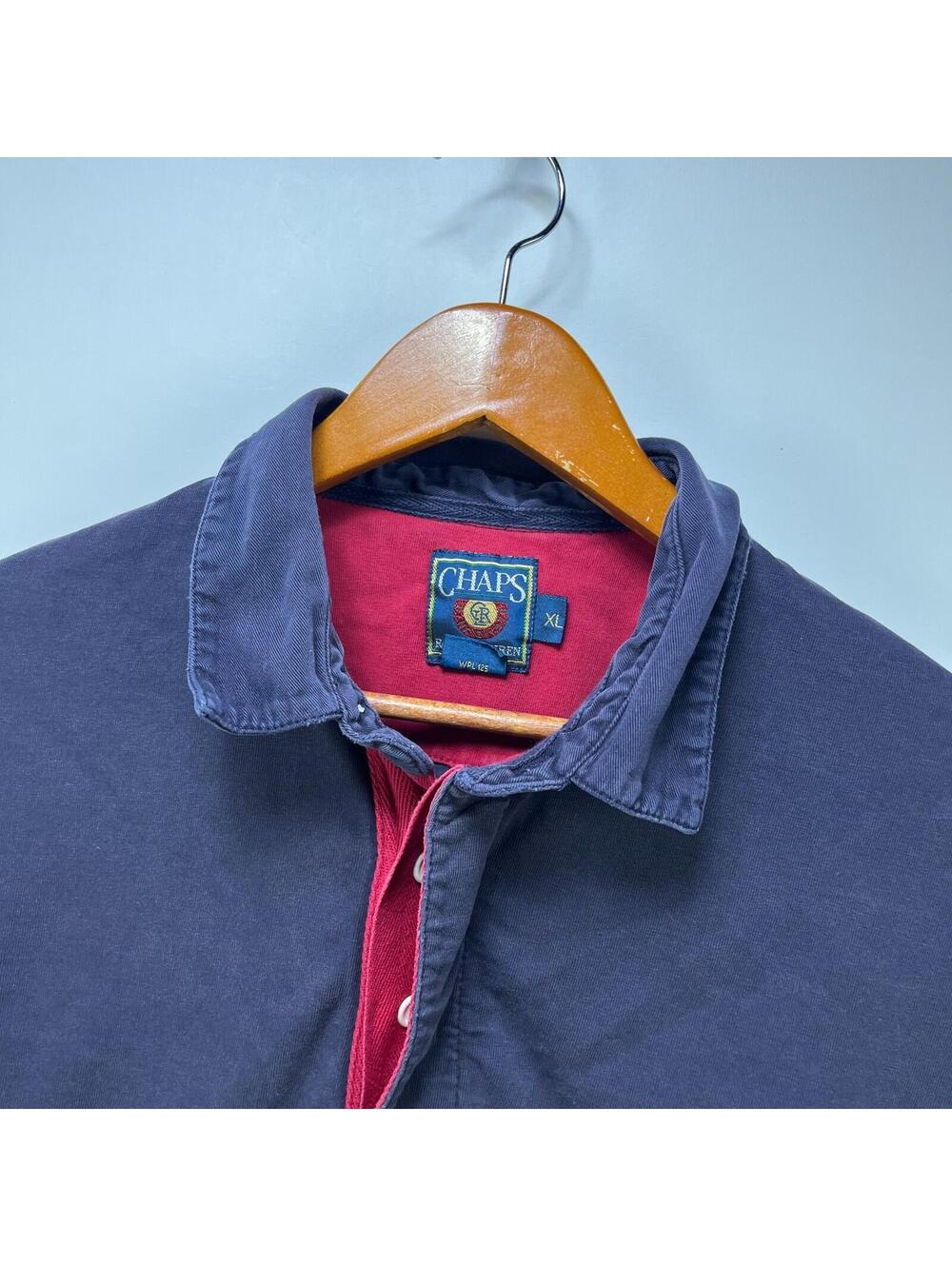 Vintage 90s Chaps Ralph Lauren Rugby Long Sleeve XL Polo - Picture 4 of 11